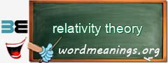 WordMeaning blackboard for relativity theory